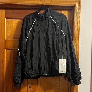 lululemon athletica Black Windbreaker Jacket with White Piping